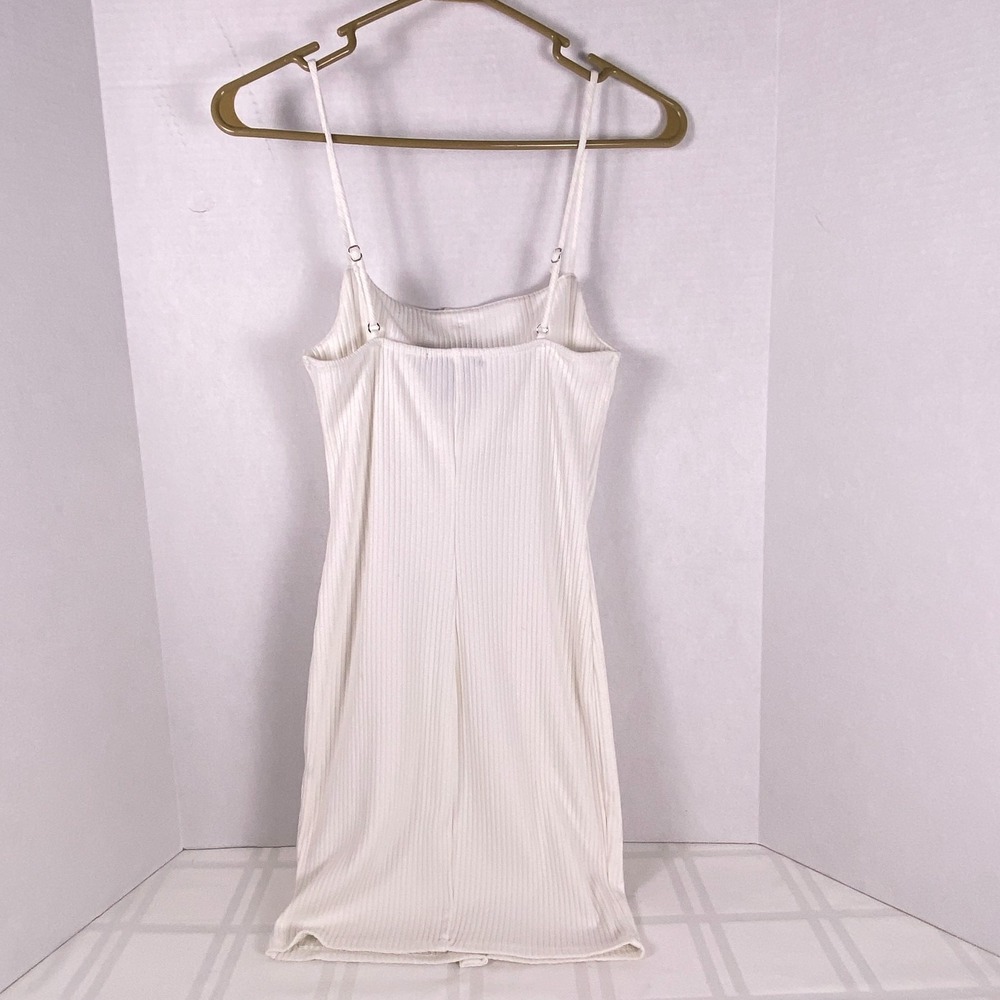 Forever 21 Women's White Solid Strappy Knit Bodycon Mini Dress Small - Picture 2 of 7